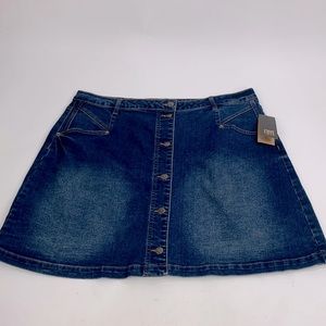 Frye Denim Jean Skirt Culver Wash Button Down Size 22W Brand New NWT Medium wash